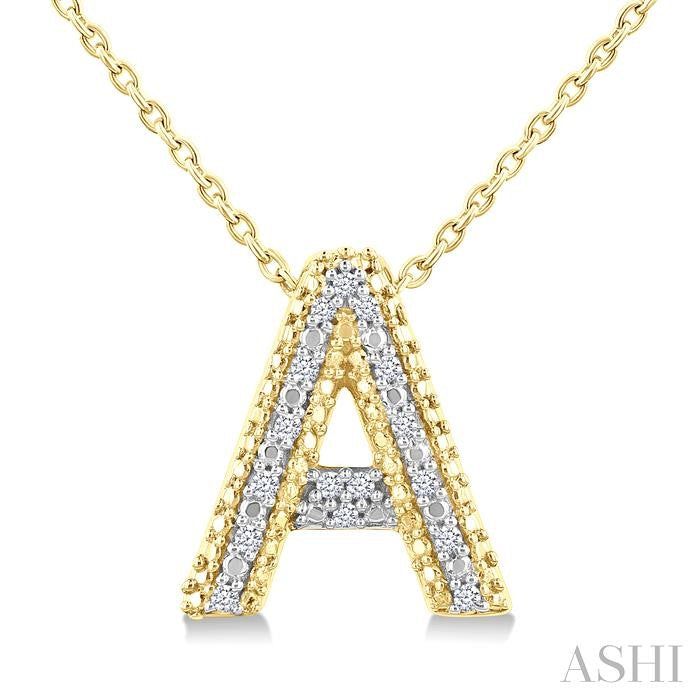 ASHI Gold Vermeil Bubble 'A' Initial Diamond Pendant 84219PPSSSLPD-A-GV