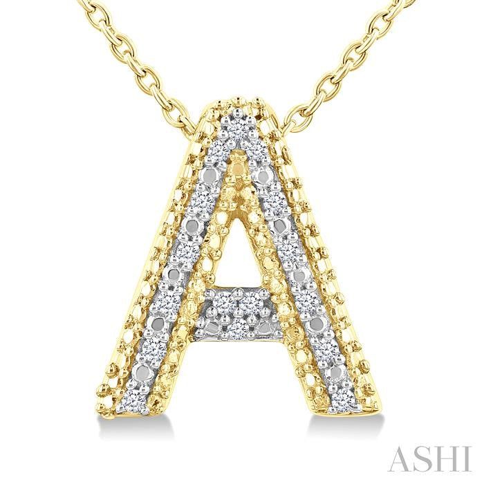ASHI Gold Vermeil Bubble 'A' Initial Diamond Pendant 84219PPSSSLPD-A-GV