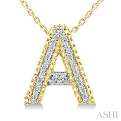 ASHI Gold Vermeil Bubble 'A' Initial Diamond Pendant 84219PPSSSLPD-A-GV