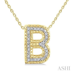 ASHI Gold Vermeil Bubble 'B' Initial Diamond Pendant 84219PPSSSLPD-B-GV