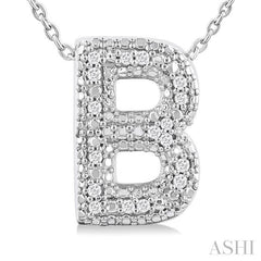 ASHI Silver Bubble 'B' Initial Diamond Pendant 84219PPSSSLPD-B