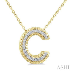 ASHI Gold Vermeil Bubble 'C' Initial Diamond Pendant 84219PPSSSLPD-C-GV