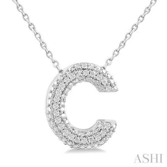 ASHI Silver Bubble 'C' Initial Diamond Pendant 84219PPSSSLPD-C
