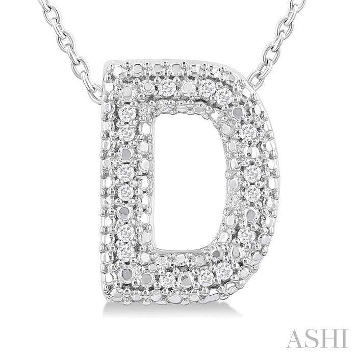 ASHI Silver Bubble 'D' Initial Diamond Pendant 84219PPSSSLPD-D