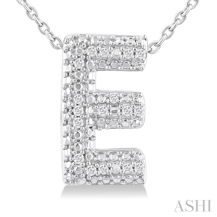 ASHI Silver Bubble 'E' Initial Diamond Pendant 84219PPSSSLPD-E