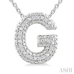 ASHI Silver Bubble 'G' Initial Diamond Pendant 84219PPSSSLPD-G