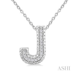 ASHI Silver Bubble 'J' Initial Diamond Pendant 84219PPSSSLPD-J