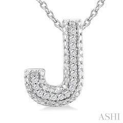 ASHI Silver Bubble 'J' Initial Diamond Pendant 84219PPSSSLPD-J