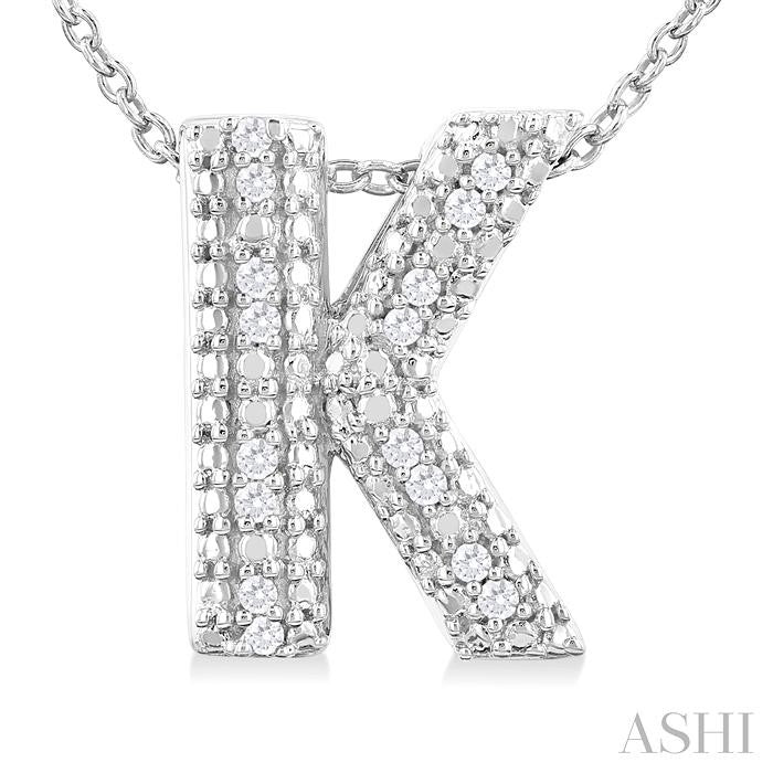 ASHI Silver Bubble 'K' Initial Diamond Pendant 84219PPSSSLPD-K