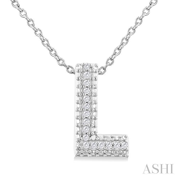 ASHI Silver Bubble 'L' Initial Diamond Pendant 84219PPSSSLPD-L