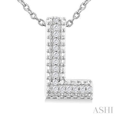 ASHI Silver Bubble 'L' Initial Diamond Pendant 84219PPSSSLPD-L