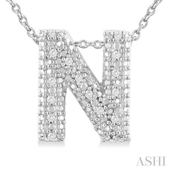 ASHI Silver Bubble 'N' Initial Diamond Pendant 84219PPSSSLPD-N