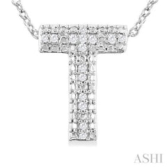 ASHI Silver Bubble 'T' Initial Diamond Pendant 84219PPSSSLPD-T