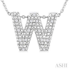 ASHI Silver Bubble 'W' Initial Diamond Pendant 84219PPSSSLPD-W