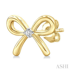 ASHI Gold Vermeil Bow Diamond Fashion Earrings 84229PPSGSLER-GV