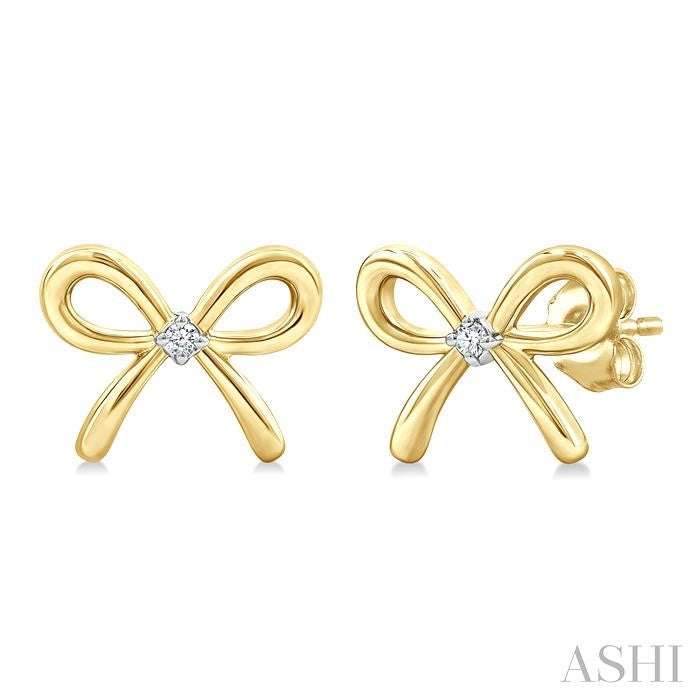 ASHI Gold Vermeil Bow Diamond Fashion Earrings 84229PPSGSLER-GV
