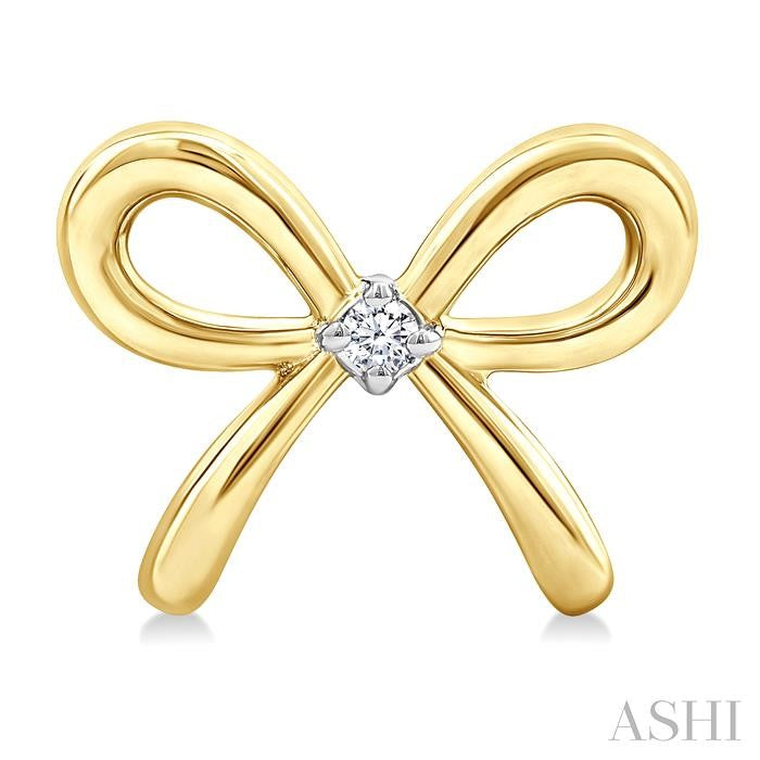 ASHI Gold Vermeil Bow Diamond Fashion Earrings 84229PPSGSLER-GV