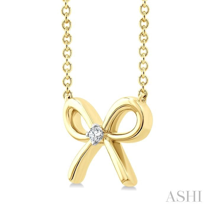 ASHI Gold Vermeil Bow Diamond Fashion Pendant 84229PPSGSLPD-GV