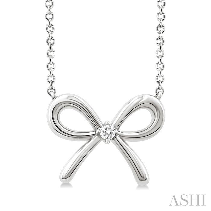 ASHI Silver Bow Diamond Fashion Pendant 84229PPSGSLPD
