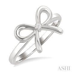 ASHI Silver Bow Diamond Fashion Ring 84229PPSGSLRG