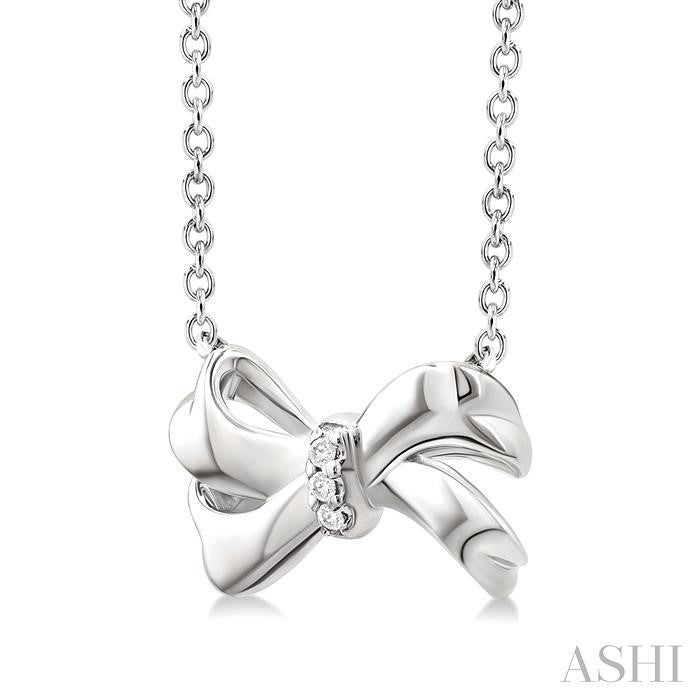ASHI Silver Bow Diamond Fashion Pendant 84239PPSSSLPD