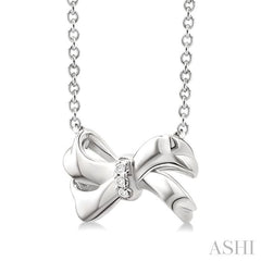 ASHI Silver Bow Diamond Fashion Pendant 84239PPSSSLPD