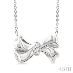 ASHI Silver Bow Diamond Fashion Pendant 84239PPSSSLPD