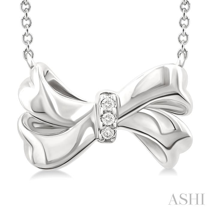 ASHI Silver Bow Diamond Fashion Pendant 84239PPSSSLPD