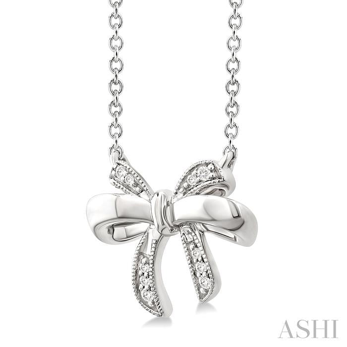 ASHI Silver Bow Diamond Fashion Pendant 84249PPSSSLPD