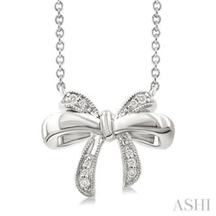 ASHI Silver Bow Diamond Fashion Pendant 84249PPSSSLPD