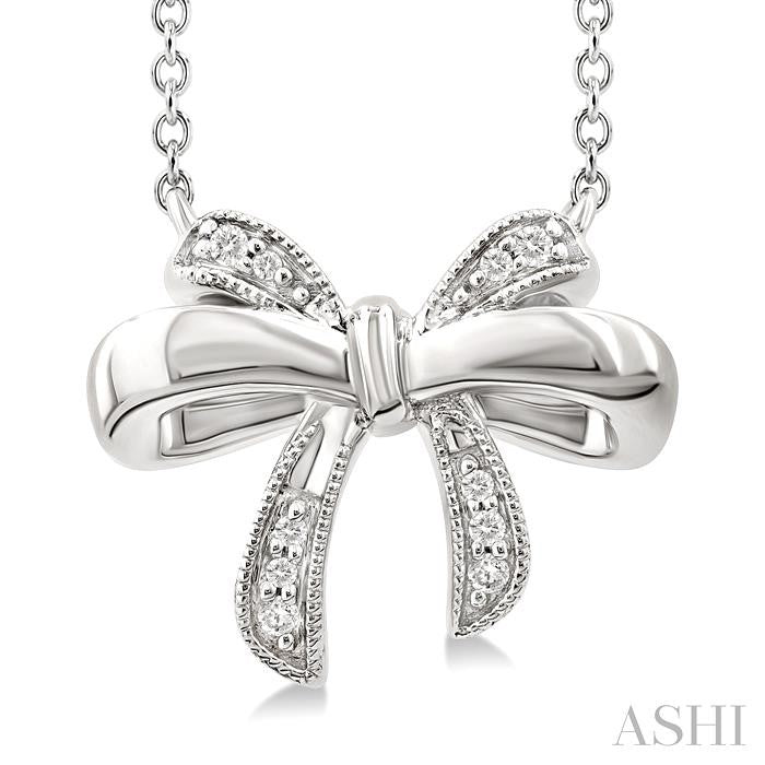 ASHI Silver Bow Diamond Fashion Pendant 84249PPSSSLPD