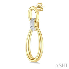 ASHI Gold Vermeil Bold Oval Shape Link Diamond Earrings 84258PPSSSLER-GV