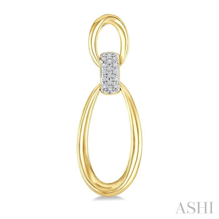 ASHI Gold Vermeil Bold Oval Shape Link Diamond Earrings 84258PPSSSLER-GV