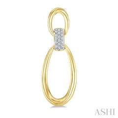ASHI Gold Vermeil Bold Oval Shape Link Diamond Earrings 84258PPSSSLER-GV