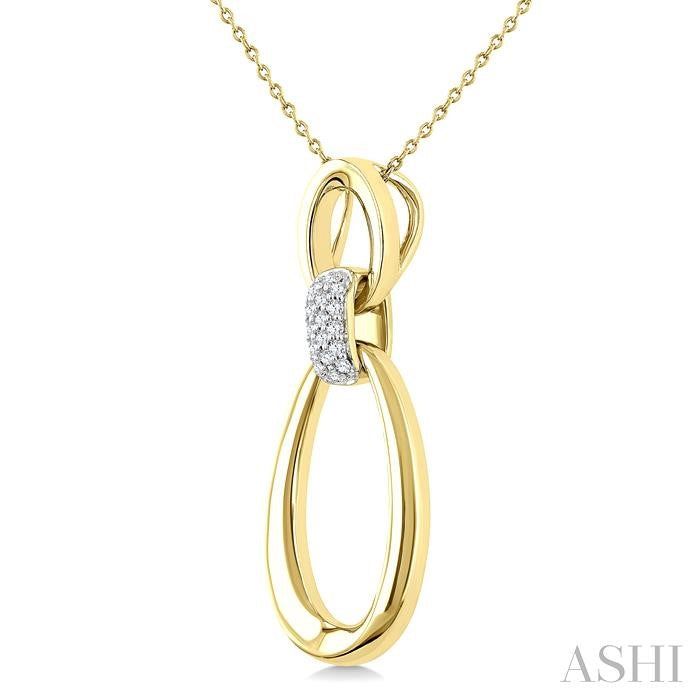 ASHI Gold Vermeil Bold Oval Shape Link Diamond Pendant 84258PPSSSLPD-GV