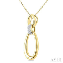 ASHI Gold Vermeil Bold Oval Shape Link Diamond Pendant 84258PPSSSLPD-GV