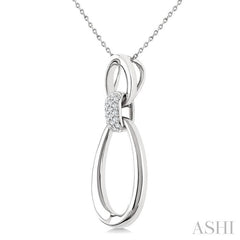 ASHI Silver Bold Oval Link Diamond Pendant 84258PPSSSLPD