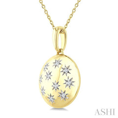 ASHI Gold Vermeil Bold Circle Diamond Fashion Pendant 84279PPSSSLPD-GV