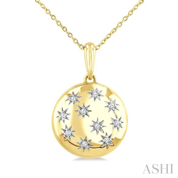 ASHI Gold Vermeil Bold Circle Diamond Fashion Pendant 84279PPSSSLPD-GV