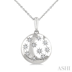 ASHI Silver Bold Circle Diamond Fashion Pendant 84279PPSSSLPD