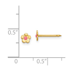 845E Inverness 14k Epoxy Fill Pink Mini Flower Earrings