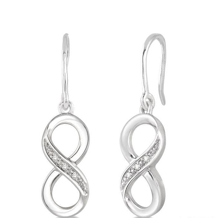 Parkplace Jewelers Silver Infinity Diamond Fashion Earrings 87879PPSSSLER