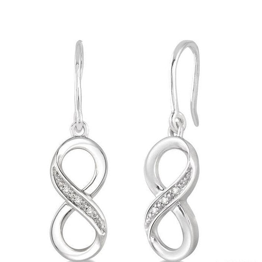 Parkplace Jewelers Silver Infinity Diamond Fashion Earrings 87879PPSSSLER