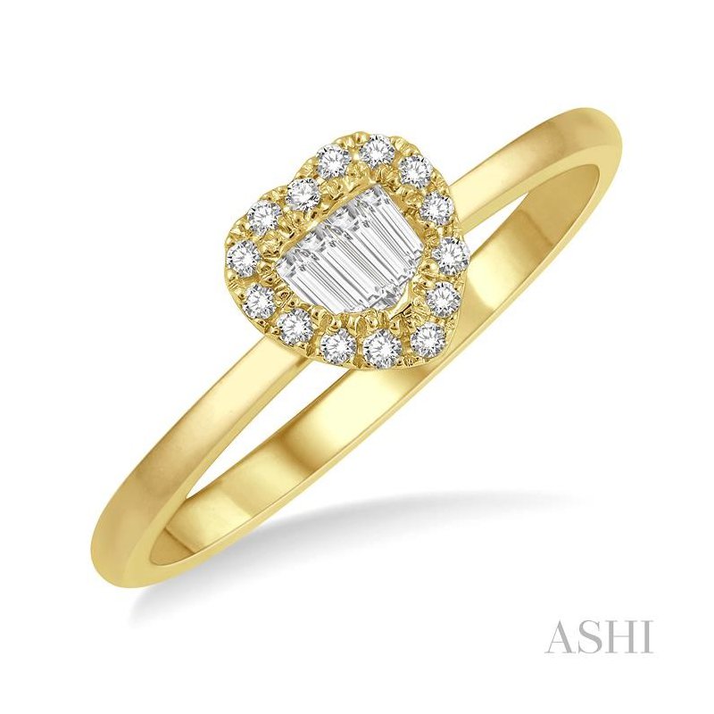 ASHI Stackable Heart Shape Halo Fusion Diamond Fashion Ring 365C7PPFGYG