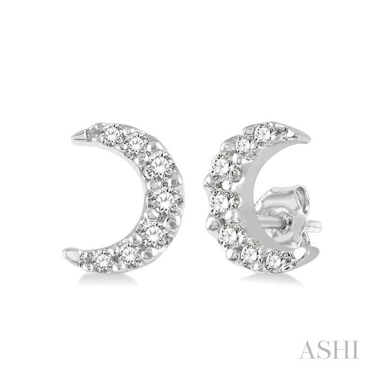 ASHI Crescent Petite Diamond Fashion Earrings 642A9PPFSERWG