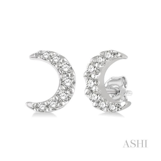 ASHI Crescent Petite Diamond Fashion Earrings 642A9PPFSERWG