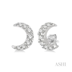 ASHI Crescent Petite Diamond Fashion Earrings 642A9PPFSERWG