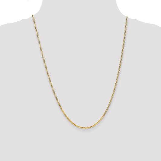 Quality Gold 10k 2.2mm Flat Beveled Curb Chain Anklet 10FBU060