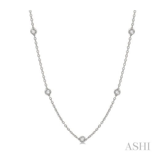 ASHI Diamond Station Necklace 990A1PPFHNKWG