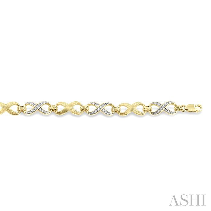 ASHI Gold Vermeil Infinity Diamond Fashion Bracelet 85038PPSSSLTB-GV